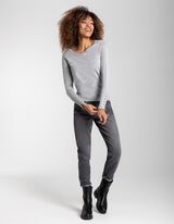 Pulover - Amestec viscoză - Gri