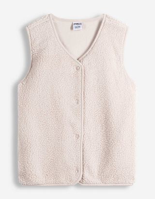 Weste - Teddyfell - beige