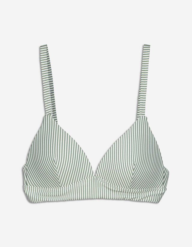 Top bikini - Righe - verde