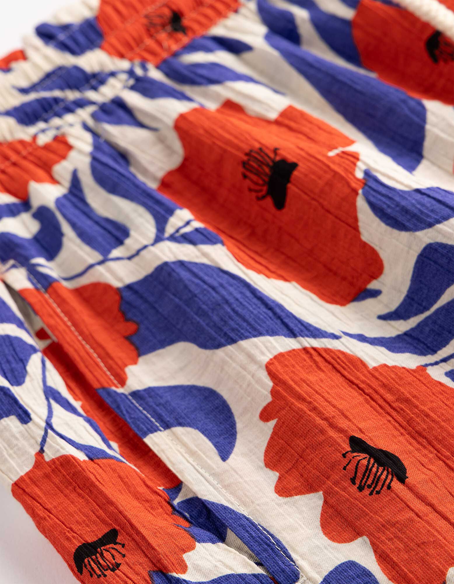 Short - Motif floral - Rouge