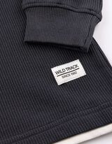 Langarmshirt - Waffelstruktur - Dunkelgrau