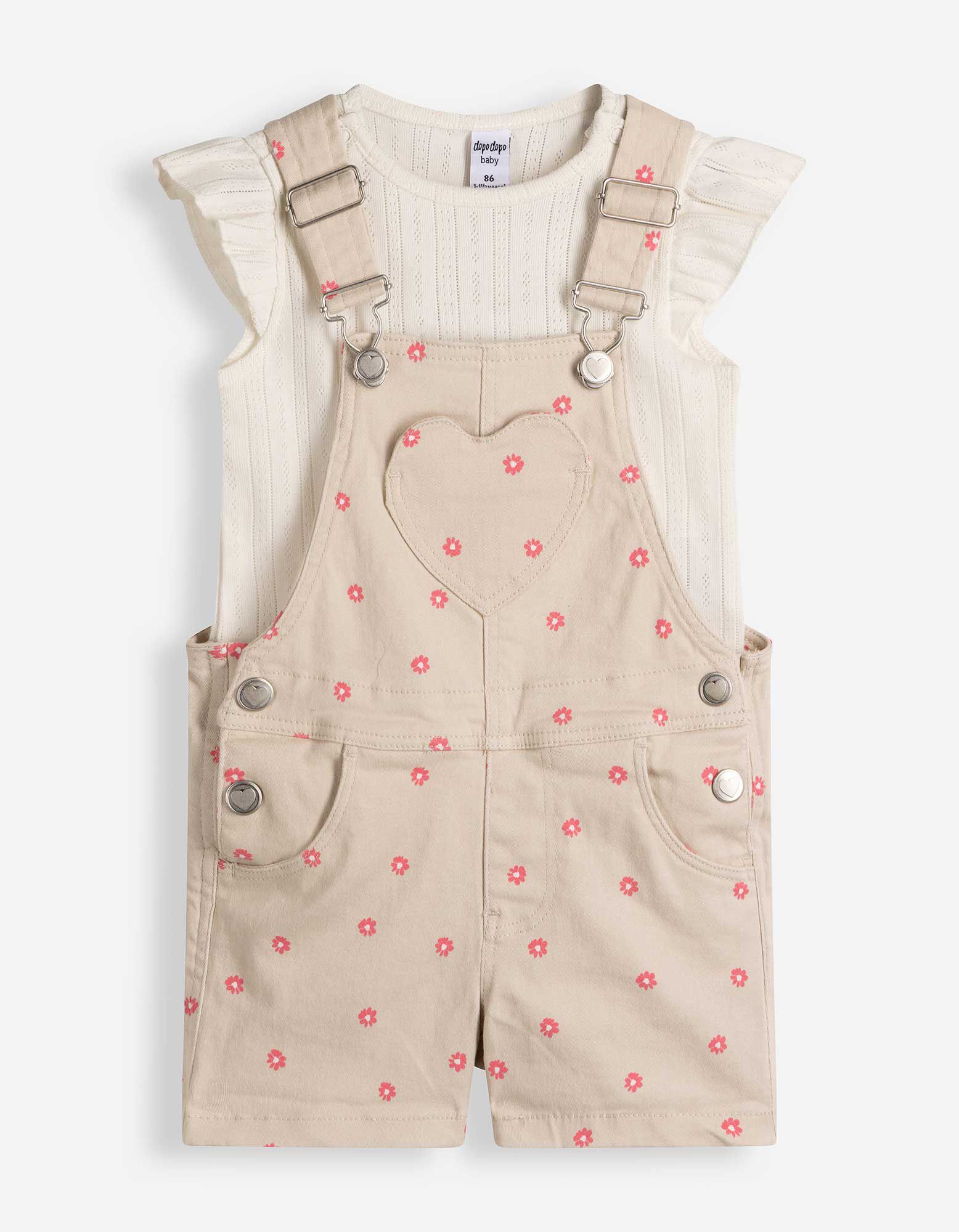 Set aus T-Shirt und Hose - Twill - Beige