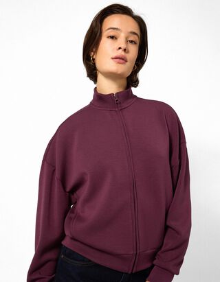 Veste molletonn&eacute;e - Toucher doux - mauve