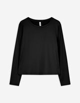 Langarmshirt - Slim Fit - schwarz