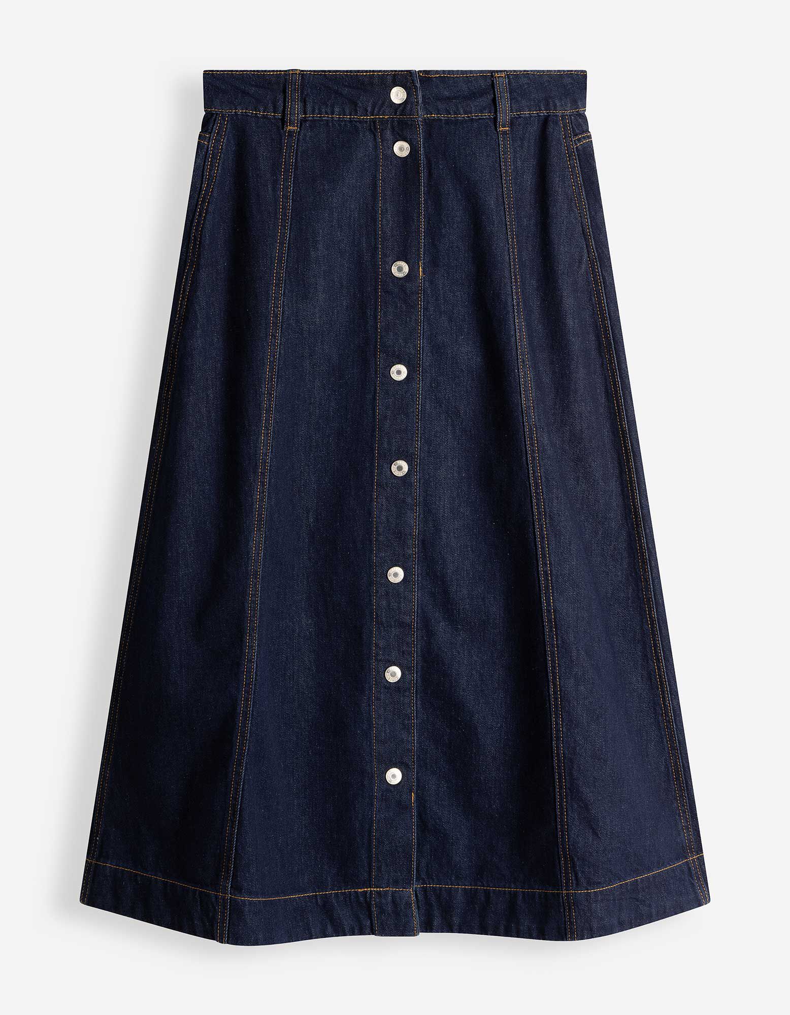Kruhov&aacute; sukňa - tmavomodr&yacute; denim - Tmavomodr&aacute;