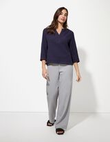 Bluse - einfarbig - dunkelblau