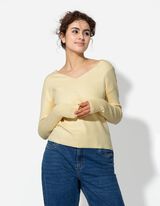 Strickpullover - Viskose-Mix - hellgelb