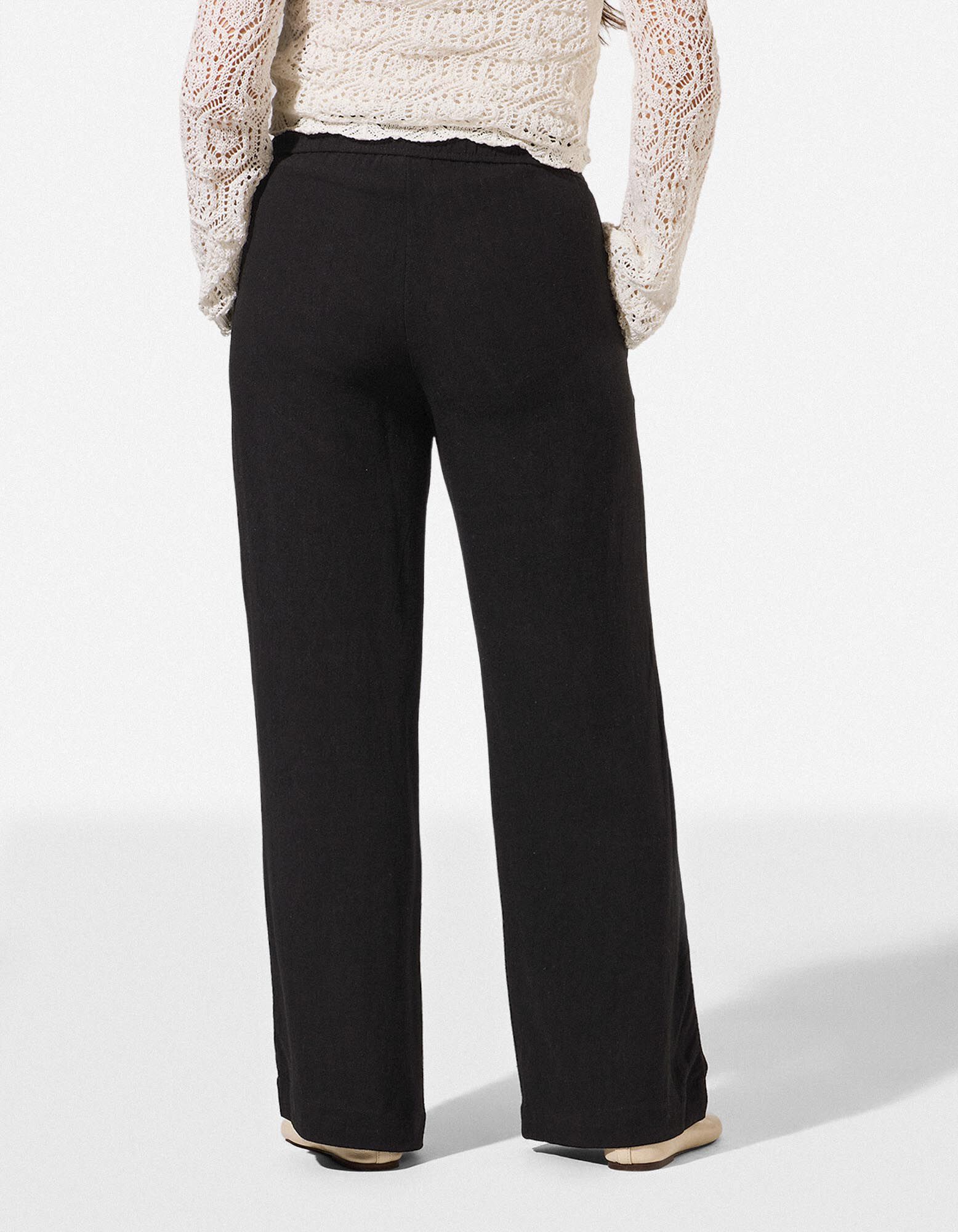 Pantalon - Aspect lin - noir