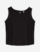 Cropped Top - Rundhals-Ausschnitt - schwarz