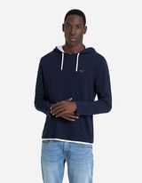 koszulka z długim rękawem - kaptur z troczkiem - ciemny niebieski