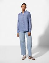 Bluse - Musselin - blau