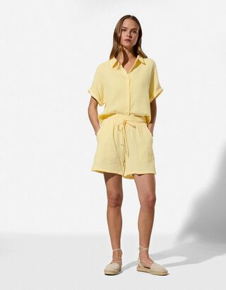 Shorts - Musselin - Hellgelb