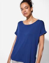 T-Shirt - Viskose-Mix - dunkelblau