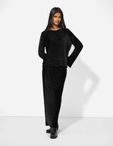 Rock in A-Linie - Samt - schwarz