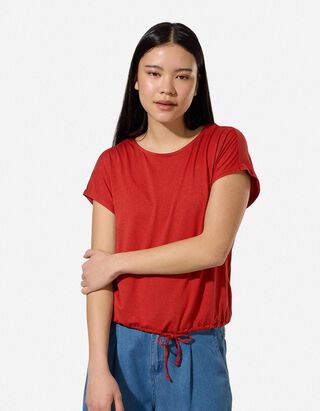 T-Shirt - Knotendetail - Orange