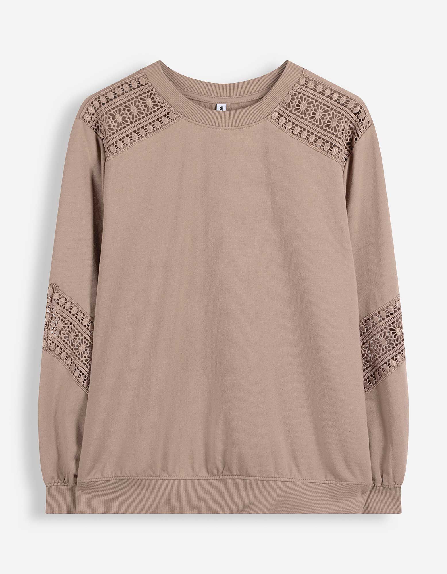 Sweatshirt - Metallic-Details - Braun