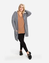 Lang vest - Wol look - donkergrijs