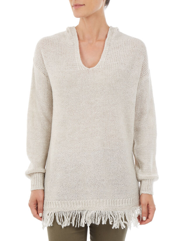 Damen Strickpullover mit Kapuze