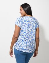 T-Shirt - Allover-Muster - wei&szlig;