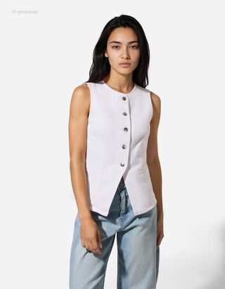 Weste - Slim Fit - wei&szlig;