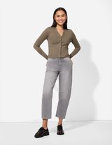 Strickjacke - Aufgesetze Taschen - dunkelgrau