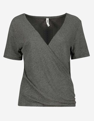 T-shirt - Teneur en viscose - Gris fonc&eacute;