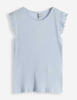 Tričko - Žebrov&aacute;n&iacute; - svetle  modra