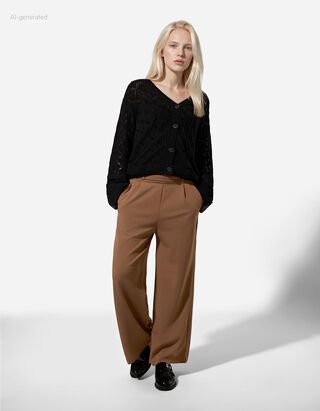 Kalhoty - Elastick&eacute; zap&iacute;n&aacute;n&iacute; - hneda