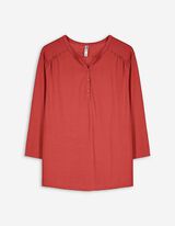 Maglia a manica lunga - Scollo a serafino - rosso scuro