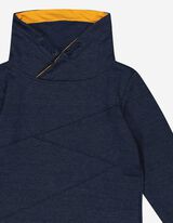 Felpa con cappuccio - Collo sciallato - blu scuro