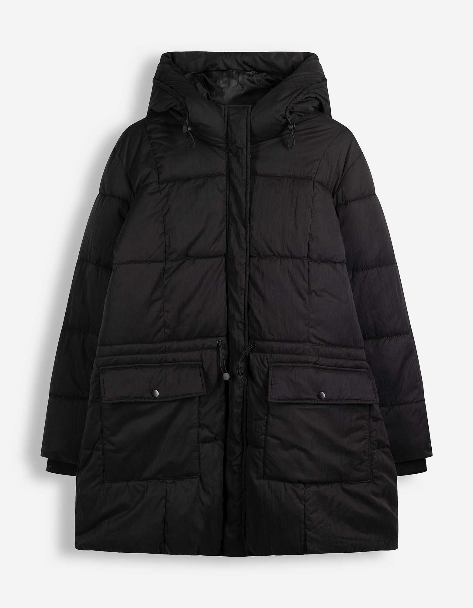 Steppjacke - Fronttasche - Schwarz