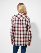 Blouse - Ruitmotief - donkerblauw