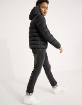 pikowana kurtka - material hydrofobowy - czarny