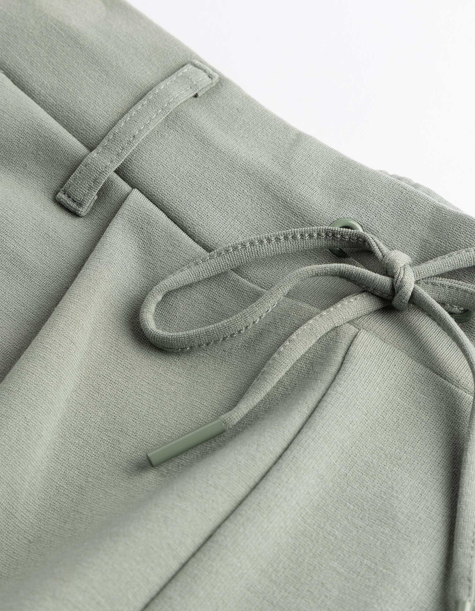 Kalhoty - Klasick&yacute; střih Regular Fit - Khaki zelen&aacute;