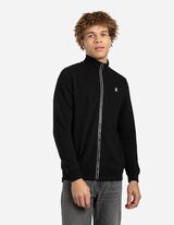 Sweatvest - Label - zwart