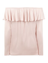 Damen Off-Shoulder-Shirt mit Volantbesatz&nbsp;