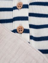 Pikkade varrukatega s&auml;rgist ja p&uuml;kstest koosnev komplekt - musliinkangas - valge