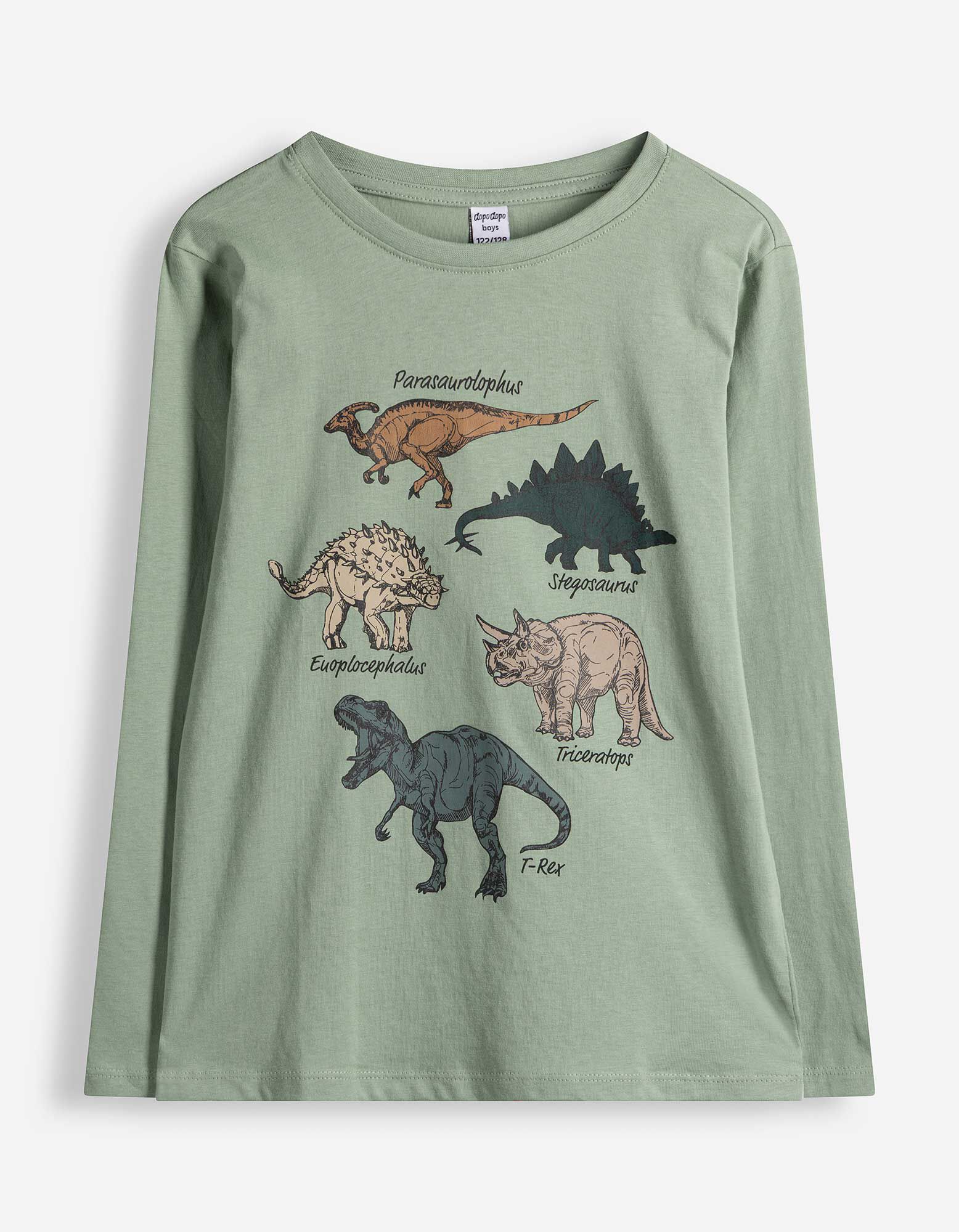 Langarmshirt - Frontprint - Gr&uuml;n