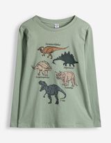 Langarmshirt - Frontprint - Gr&uuml;n