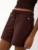 Shorts - Baumwoll-Mix - Dunkelbraun