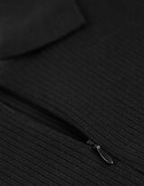 Majica z dolgimi rokavi - Rebrasta tekstura - crna