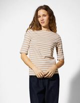 T-Shirt - Streifen - beige