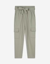 Paperbag-broek - Met stretch - groen