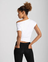T-shirt - Message imprim&eacute; - blanc