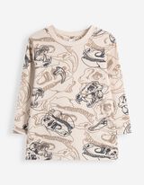 Pyjama set van shirt en broek - Motief all-over - Beige