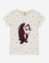 T-shirt - Paillettes doubleface - bianco