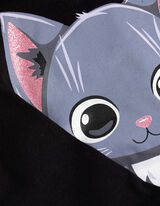 Hosszú ujjú felső - Elülső nyomtatás - fekete