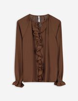 Bluse - Volants - braun