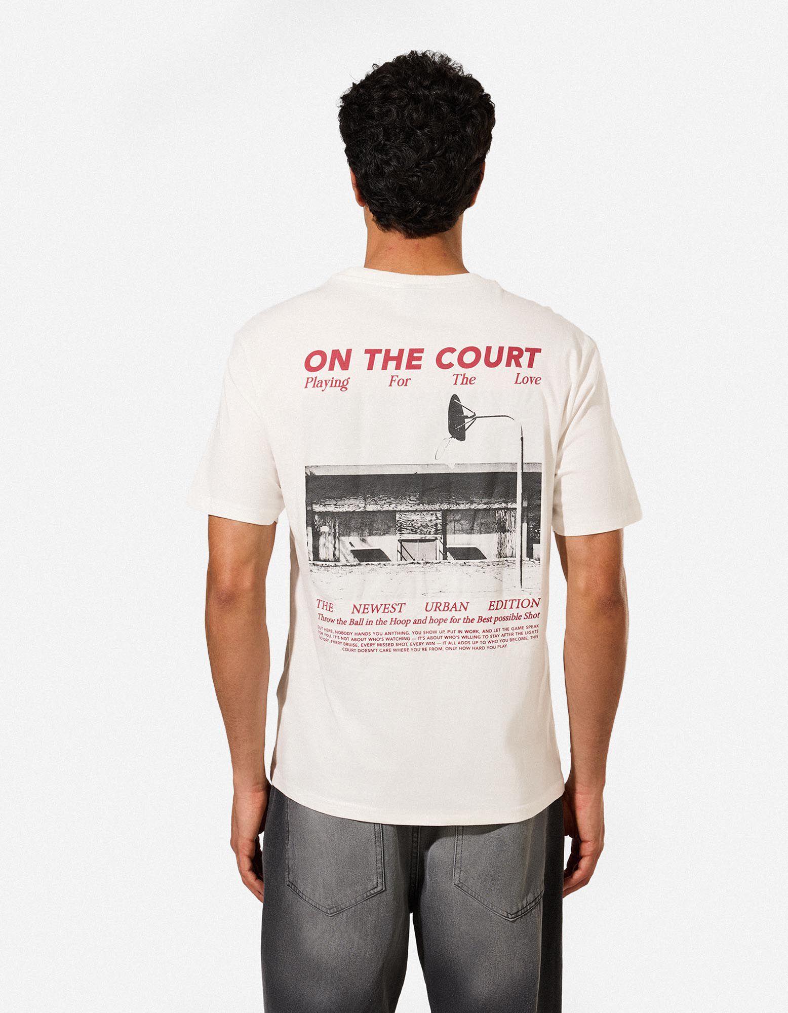 T-Shirt - R&uuml;ckenprint - wei&szlig;
