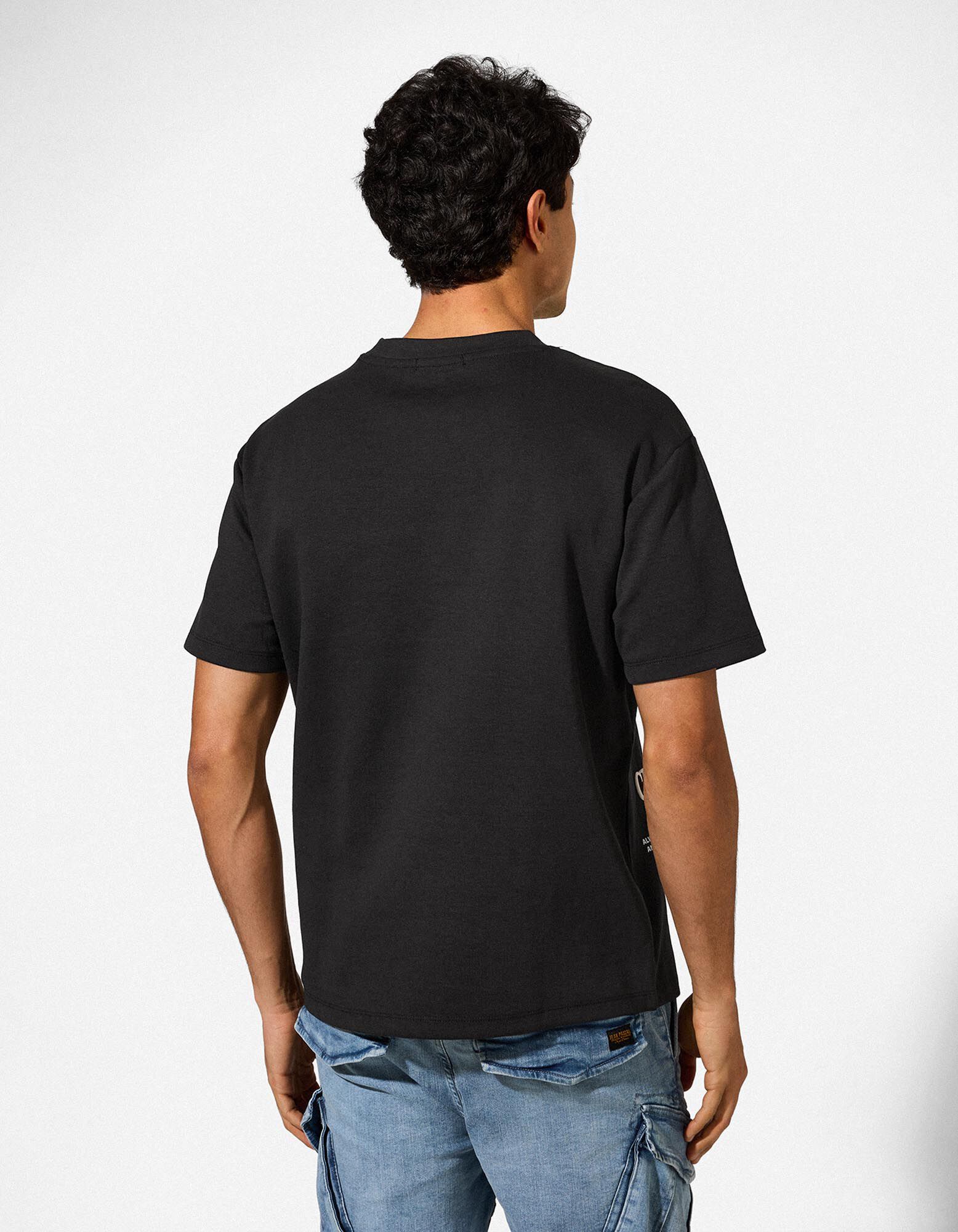T-Shirt - Relax Fit - Schwarz